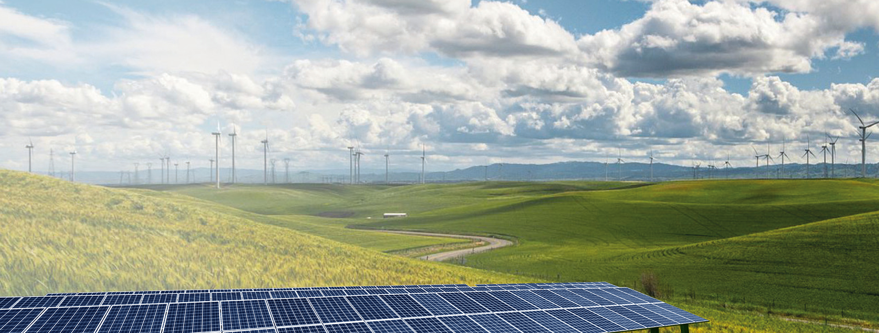 Bild einer Landschaft mit Solaranlage